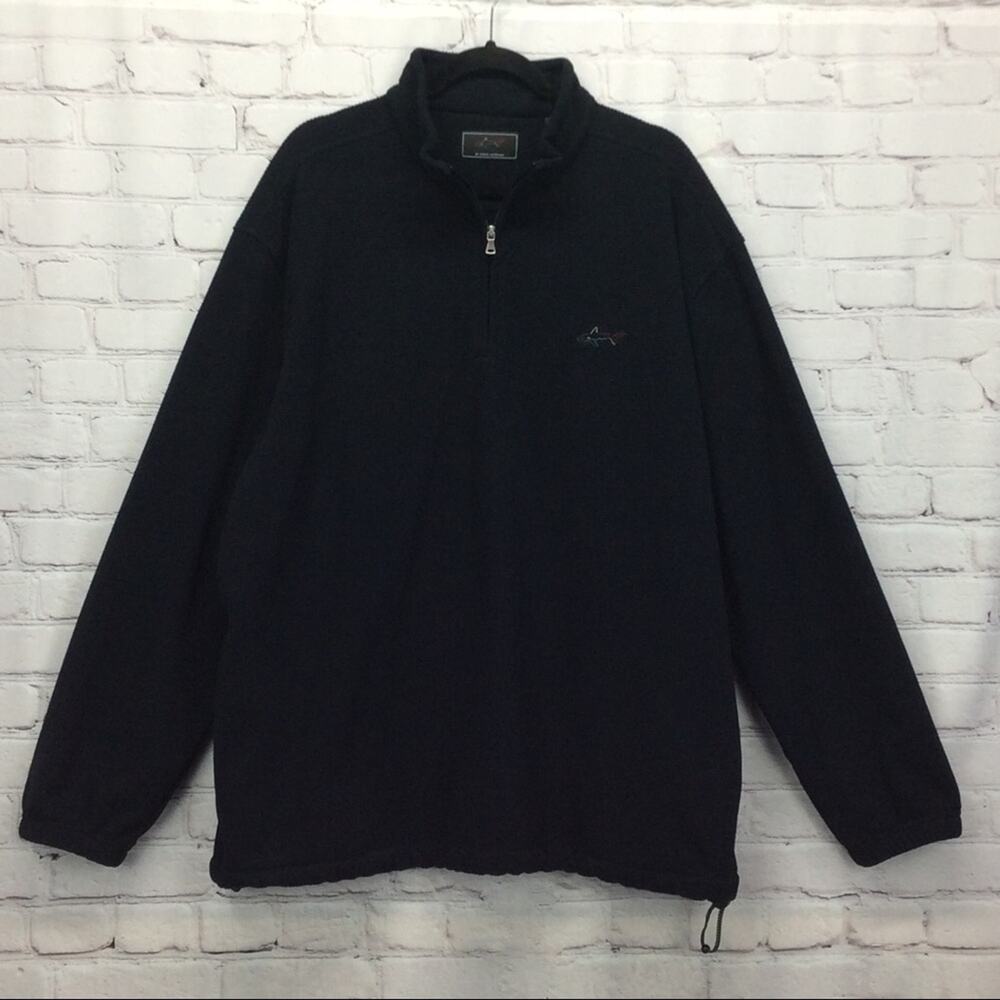 Greg Norman Fleece Pullover Men's Size XL Navy 1/4 Zip Golf Athleisure Mock Neck